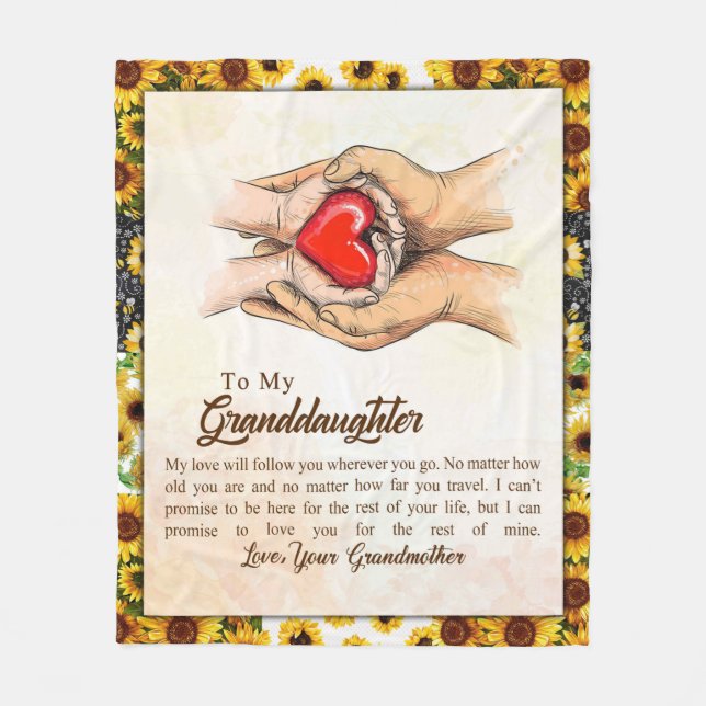 Cobertor De Velo Carta Personalizada Para Minha Neta (Frente)