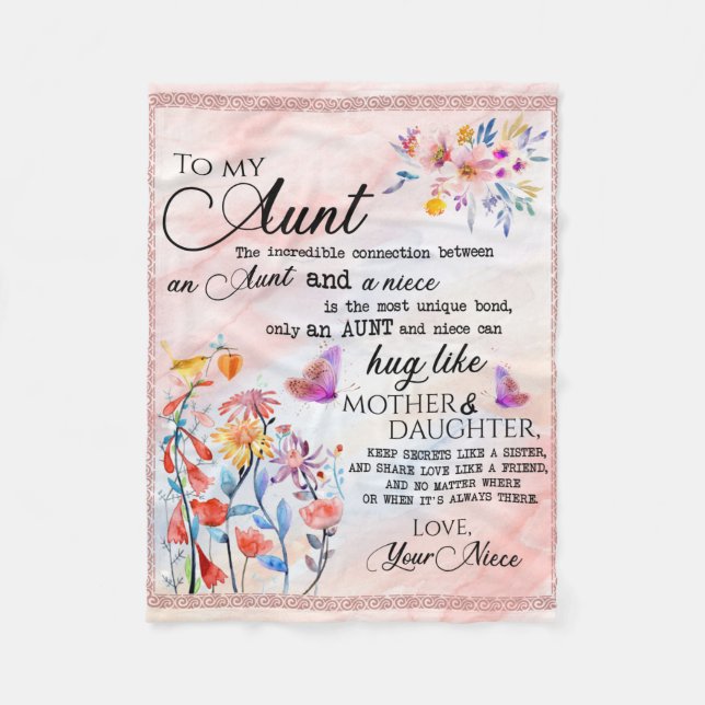 Cobertor De Velo Carta Personalizada Para Minha Tia (Frente)