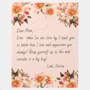 Cobertor De Velo Carta personalizada para o floral de presentes de