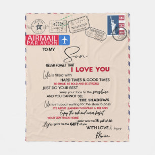 Cobertor De Velo Carta Personalizada Para O Meu Filho