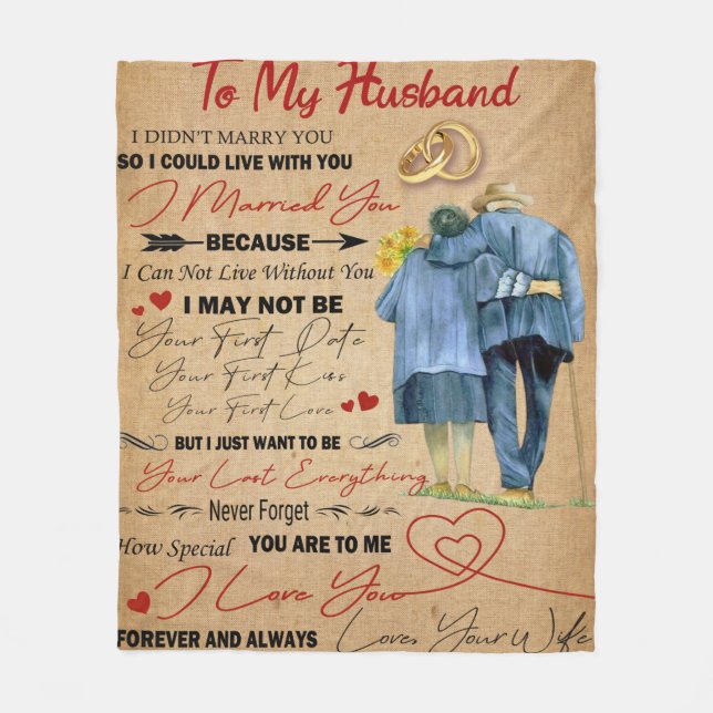 Cobertor De Velo Carta Personalizada Para O Meu Marido (Frente)