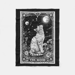 Cobertor De Velo Cartão de Tarot de Gato Bruxa Lua Chapéu Halloween