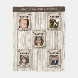 Cobertor De Velo Cartaz de Procurado Divertido com Foto da Vovó e V