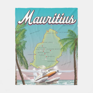 Cobertor De Velo Cartaz de viagem antigo da Maurícia