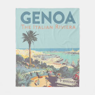 Cobertor De Velo Cartaz de Viagem Vintage de Gênova Riviera Italian