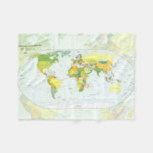 Cobertor De Velo Cartaz do Atlas Político do Mapa Mundial: Decoraçã