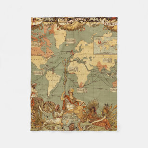 Cobertor De Velo Cartaz do Mapa Mundial do Império Britânico de 188