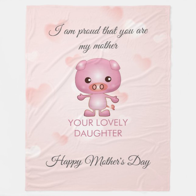 Cobertor De Velo Cartografia de porco rosa (Frente)