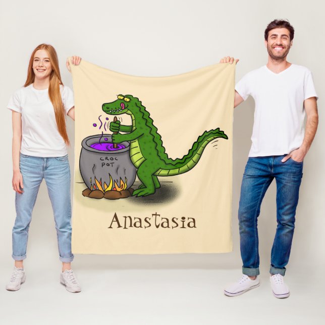 Cobertor De Velo Cartografia engraçada do cozinhar de jacaré verde (In Situ)