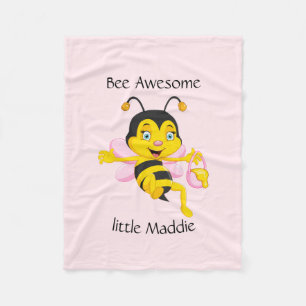 Cobertor De Velo Cartoon Adorable Bee Girl