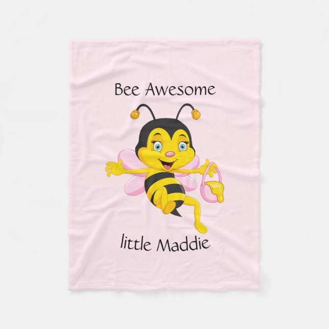 Cobertor De Velo Cartoon Adorable Bee Girl (Frente)