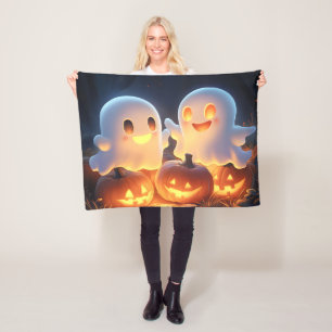Cobertor De Velo Cartoon Bonito de Halloween Fantasmas Brilhantes