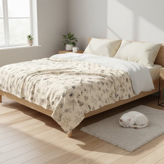 Cobertor De Velo Cartoon Desenhado À Mão Insetos Padrões Jogar Em A (Criador carregado)