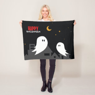 Cobertor De Velo Cartoon fantasma da cidade de Halloween