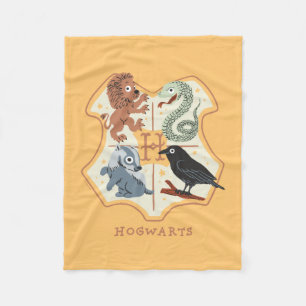 Cobertor De Velo Cartoon Hogwarts Crest