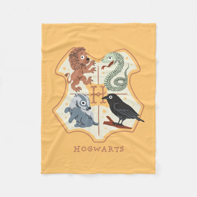 Cobertor De Velo Cartoon Hogwarts Crest (Frente)