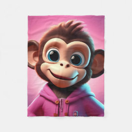 Cobertor De Velo Cartoon Monkey Fleece Blanket