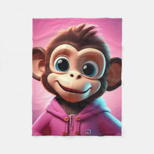 Cobertor De Velo Cartoon Monkey Fleece Blanket
