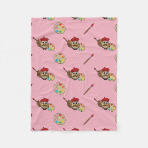 Cobertor De Velo Cartoon Pintor Coruja