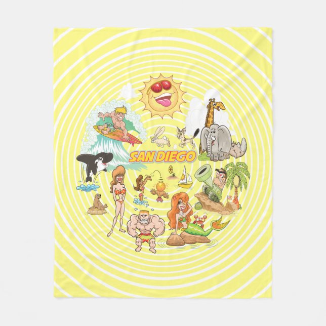 Cobertor De Velo Cartoon San Diego (Frente)