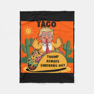 Cobertor De Velo Cartoon Taco -trump Sempre se Acovarda Laranja