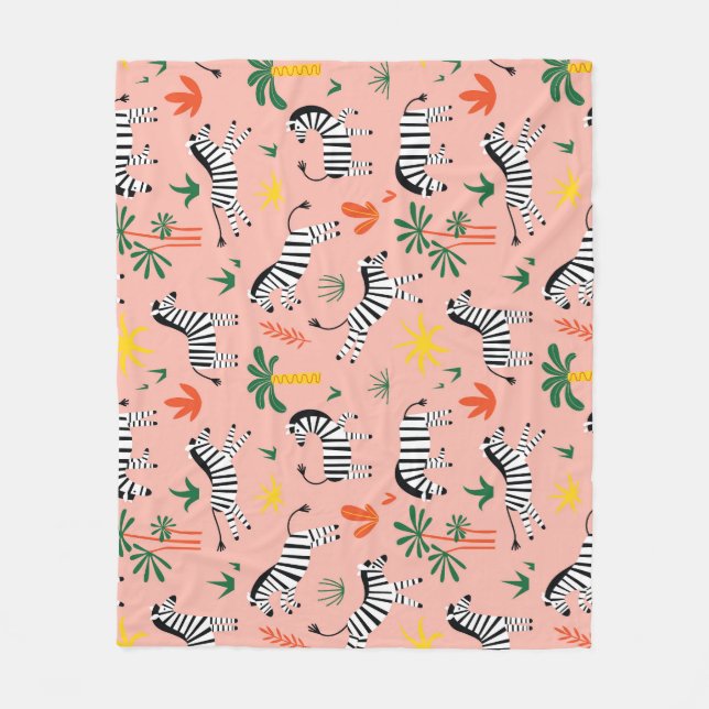 Cobertor De Velo Cartoon Zebras Funny Patterno Sem Olho (Frente)