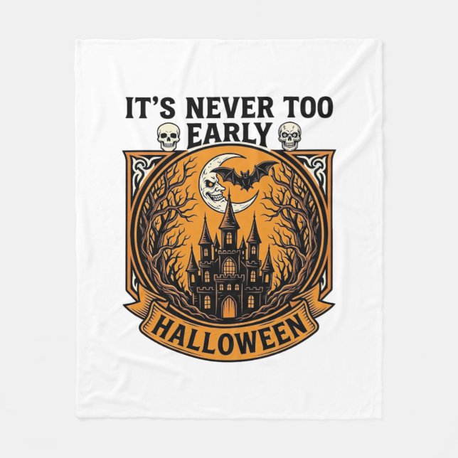 Cobertor De Velo Casa Assombrada de Halloween Nunca Muito Cedo Morc (Frente)