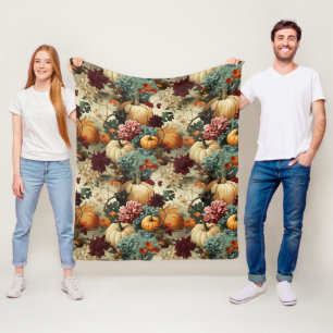 Cobertor De Velo Casa de Campo Rústica Floral Laranja Abóbora Vinta