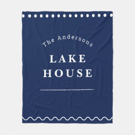 Cobertor De Velo Casa de Lago Personalizada Azul Marinho