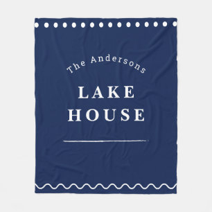 Cobertor De Velo Casa de Lago Personalizada Azul Marinho