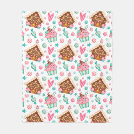 Cobertor De Velo Casa de Pão de Natal, Doces e Cupcakes