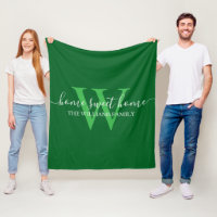 casa doce, monograma branco verde familiar