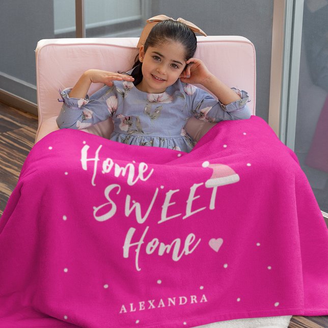 Cobertor De Velo Casa natalícia doce lar Santa chapéu (Criador carregado)