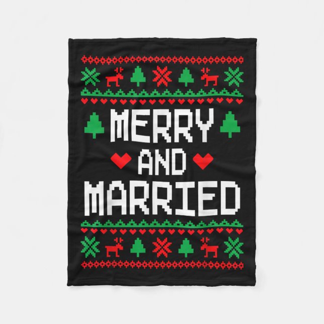 Cobertor De Velo Casais Felizes e Casados com Camisas de Natal Feia (Frente)
