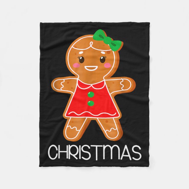 Cobertor De Velo Casal de Biscoito de Natal Pijama de Natal Alegre (Frente)