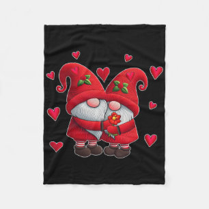 Cobertor De Velo Casal de Gnomos Dia dos Namorados Coração Fantasia