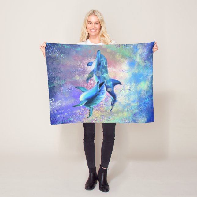 Cobertor De Velo Casal Dolphin Baby Flece Blanket (In Situ)