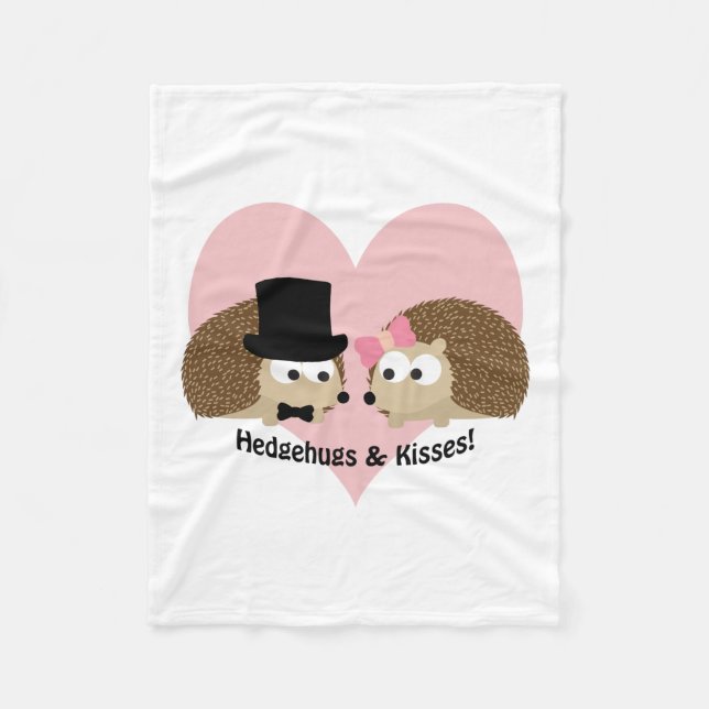 Cobertor De Velo Casal Hedgehugs e Kisses Hedgehog (Frente)