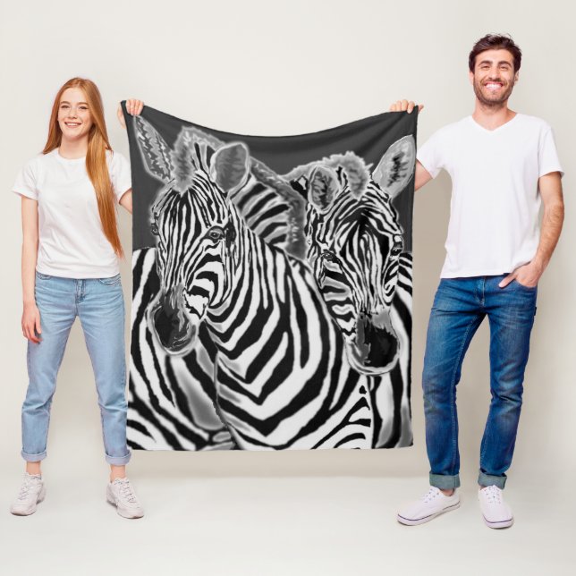 Cobertor De Velo Casal Zebra Fleece Blanket (In Situ)