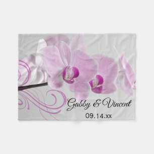 Cobertor De Velo Casamento de Elegância das Orquídeas Rosa
