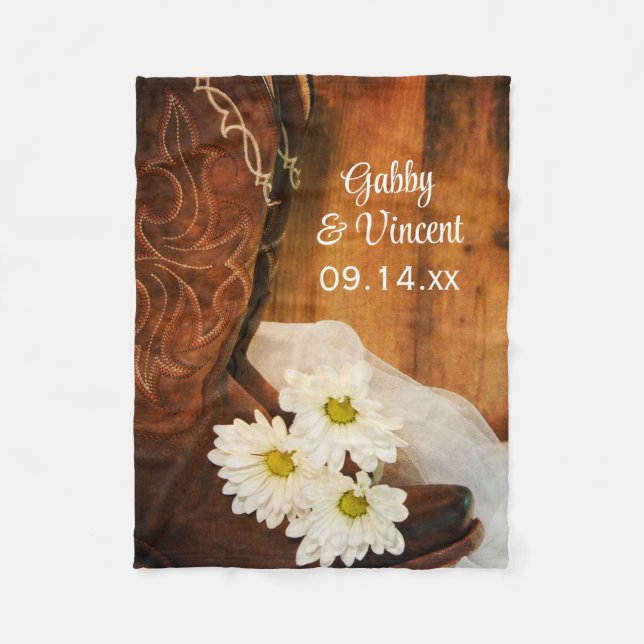 Cobertor De Velo Casamento Ocidental de Boots do Cowboy das Estrela (Frente)