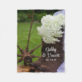 Cobertor De Velo Casamento Rustic Hydrangea e Cowboy Boots Western
