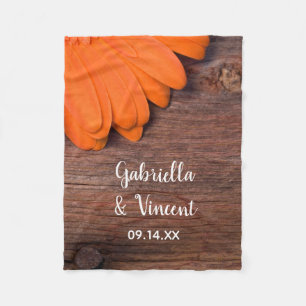 Cobertor De Velo Casamento Rustic Orange Daisy Country
