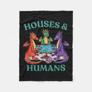 Cobertor De Velo Casas E Humanos Dragão Mesa Rpg Fantasia Paródia