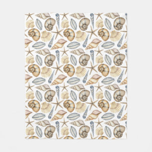 Cobertor De Velo Cascas de cor verde azul pastel de aquarelas