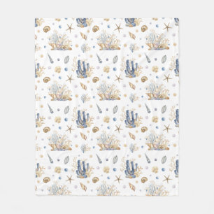 Cobertor De Velo Cascas de cor verde azul pastel de aquarelas