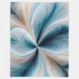 Cobertor De Velo Cascata Floral - Fluxo Abstrato em Teal Suave e Do