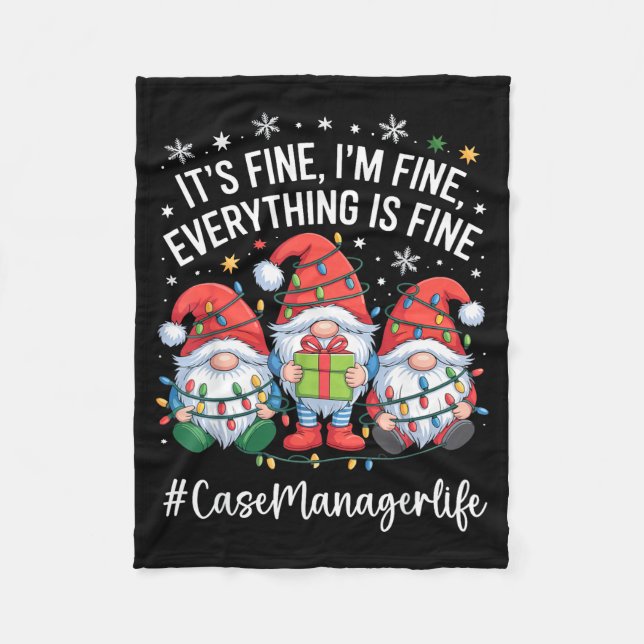 Cobertor De Velo Case Manager Gnome Everything Is Fine Funny Christ (Frente)