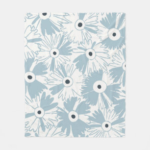 Cobertor De Velo Casinha Aconchegante Retro Floral Azul Céu Empoeir