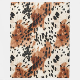 Cobertor De Velo Castanho-Creme-Animal Cowhide